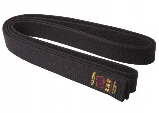 Ceinture Noire De Karaté Tokaido - Coton 4,5 Cm - 11 Coutures - Look Pro & Modeste