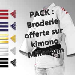 Pack Broderie offerte sur Judogi Millenium avec bandes brodées