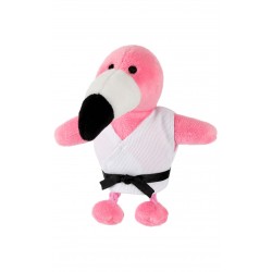 Porte clés peluche en kimono FLAMANT ROSE